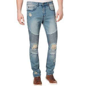 Young & Reckless Nixon Ripped Skinny Moto Jeans - Size 32